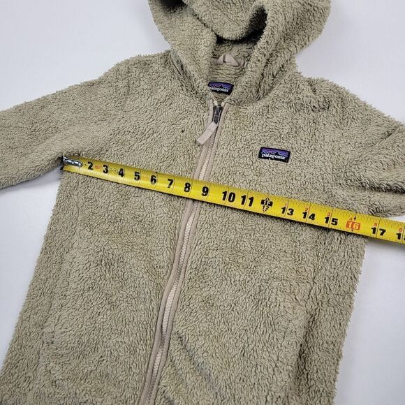 Patagonia Beige Sherpa Hoodie Jacket Size Large Full Zip - Picture 5 of 12